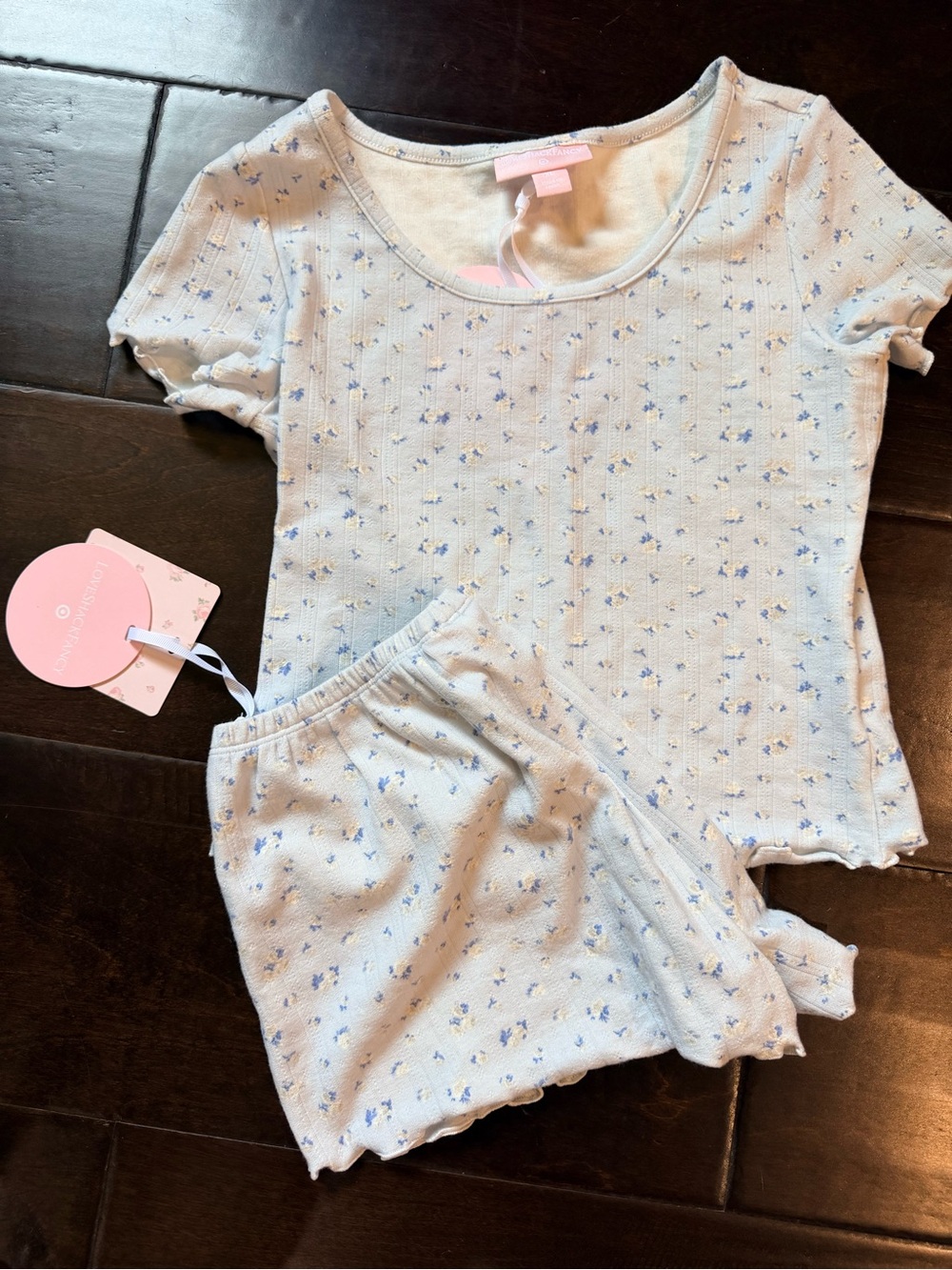LoveShackFancy by Target Blue Floral Top/Shorts Set for Kids - Picture 2 of 5